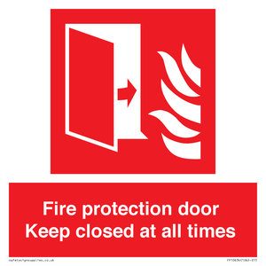 Fire protection door Keep closed at all times